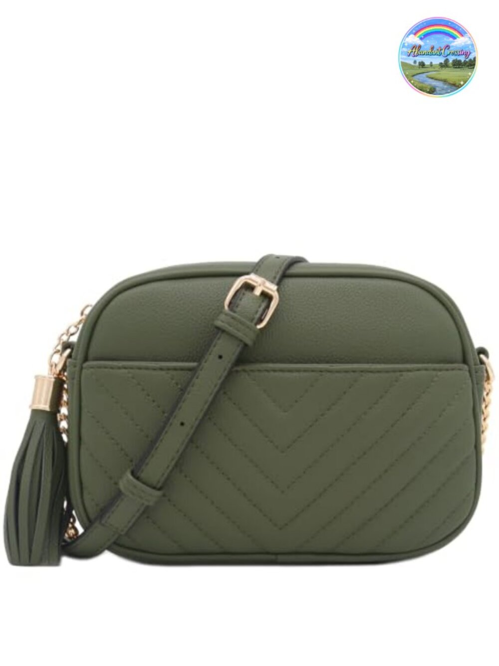 Chevron Quilted Faux Leather Crossbody Camera Bag Chain Strap